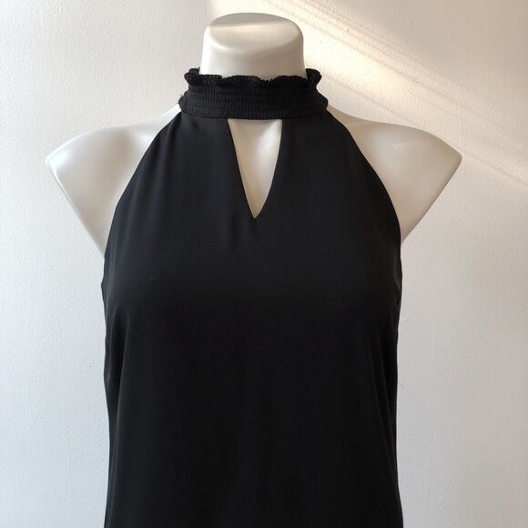 SKIES ARE BLUE Black Sleeveless Sheath Halterneck Lined Dress Size XS - Picture 2 of 9